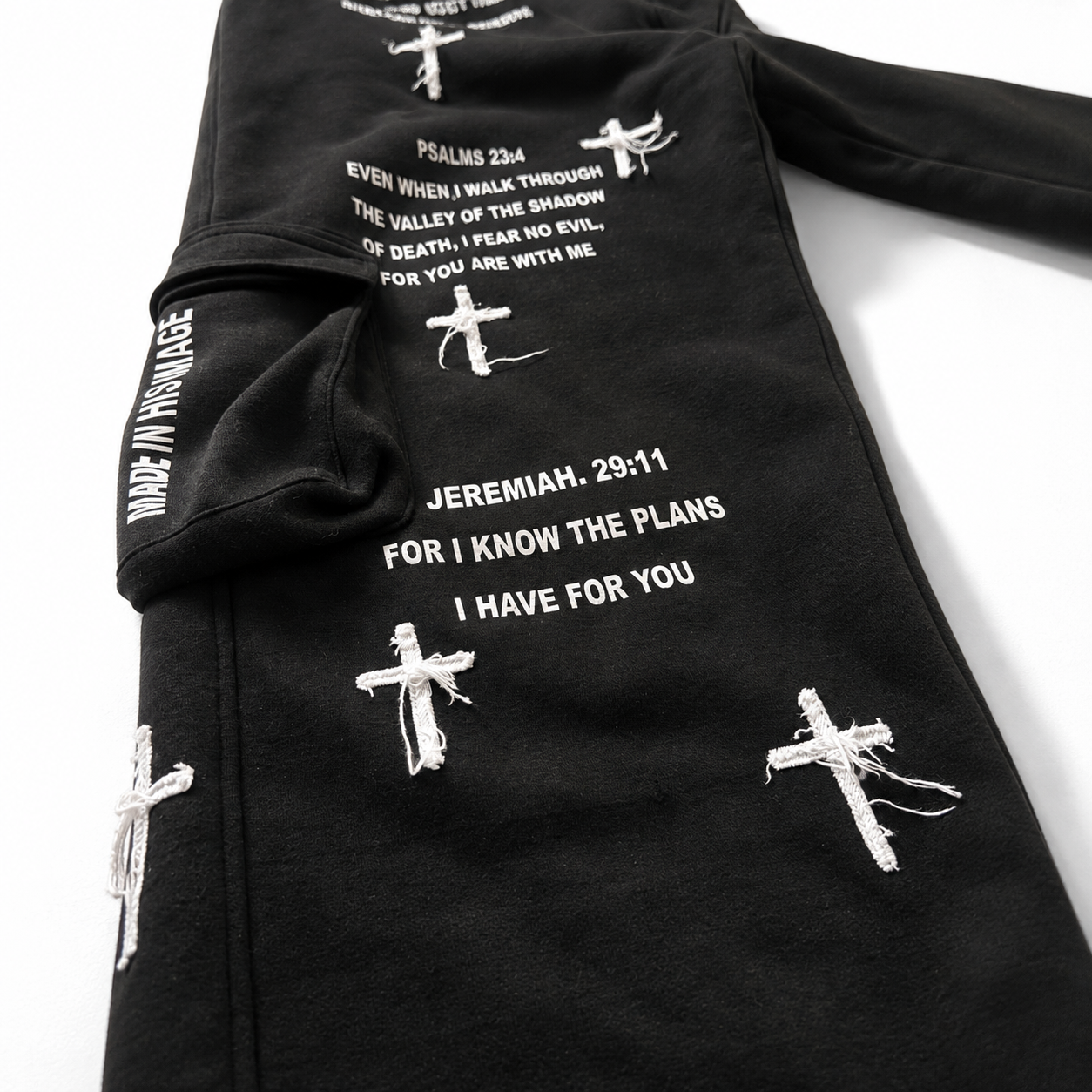 Oversized Bible Verse Cargo Sweats