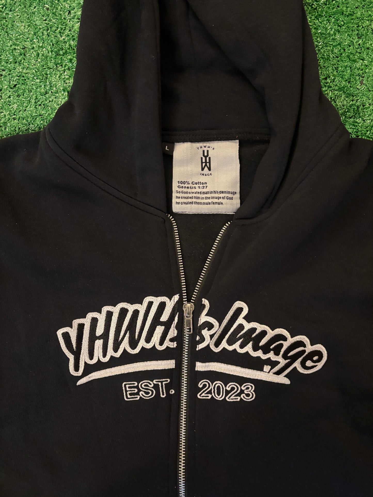 YHWH's Image Zip up Black