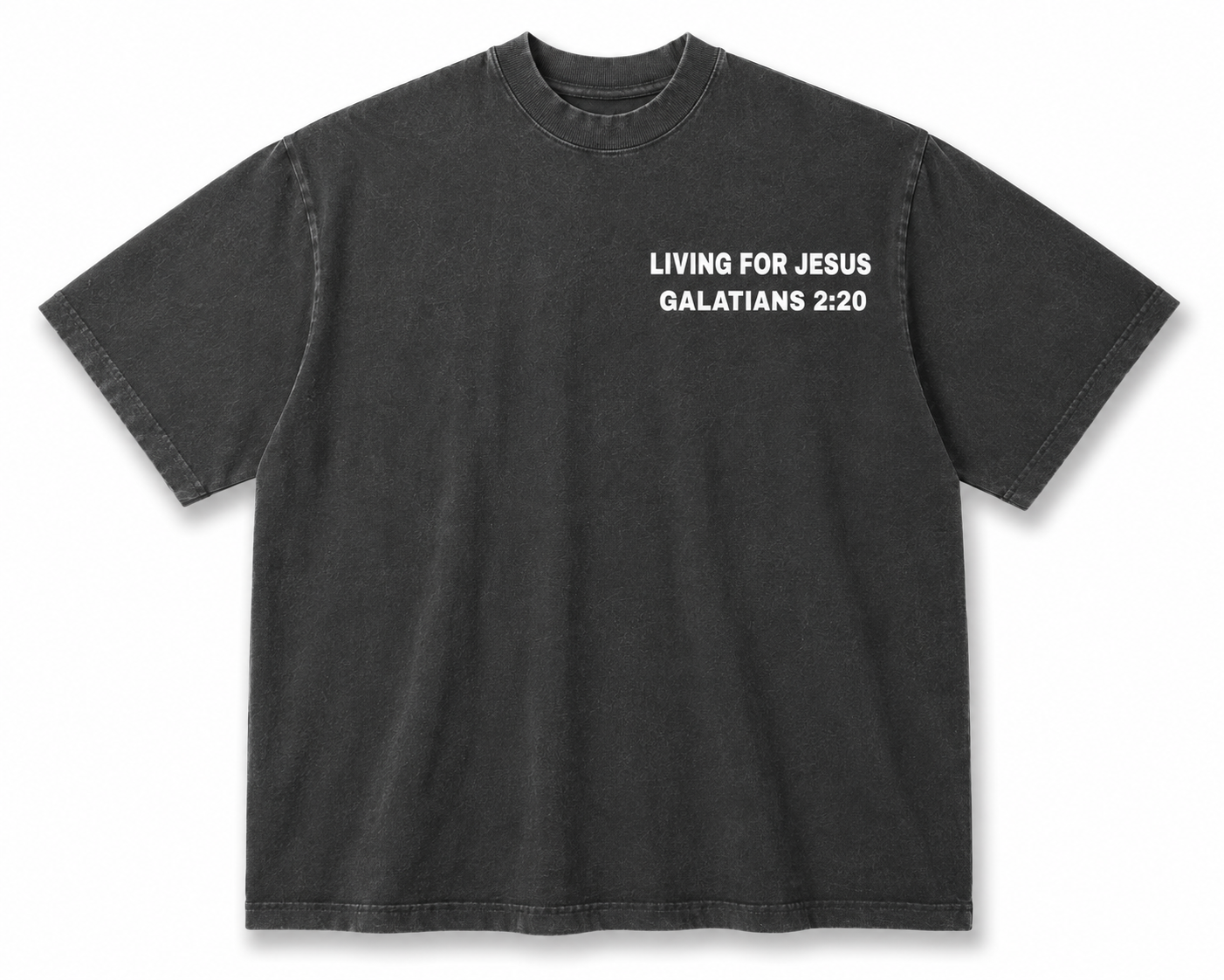 "Living For Jesus" Faded Oversized T Shirt