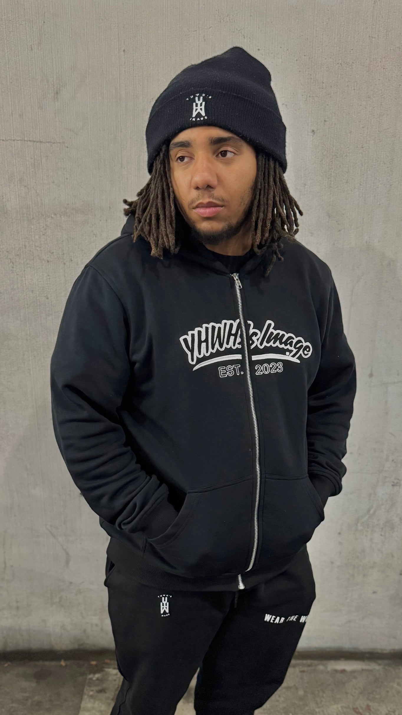 YHWH's Image Zip up Black