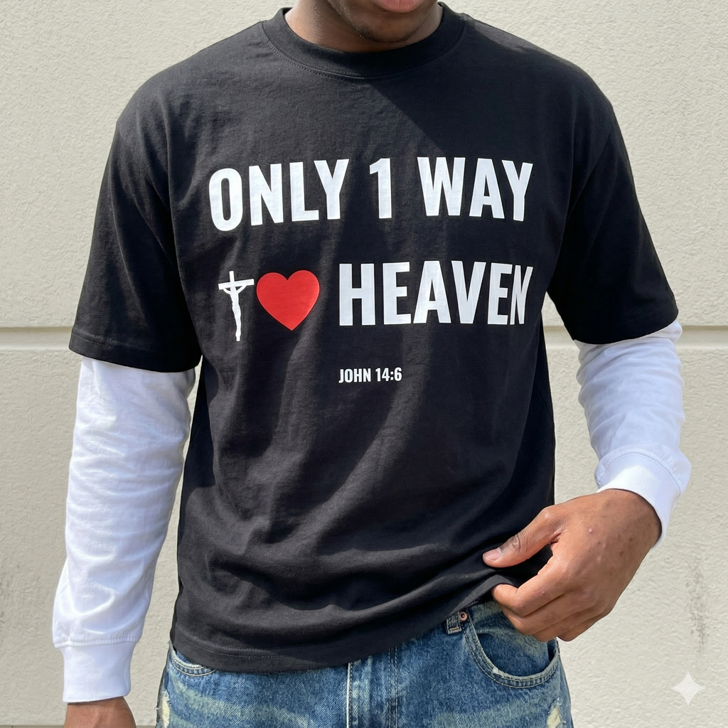 "Only 1 Way to Heaven" Double Layer Tee