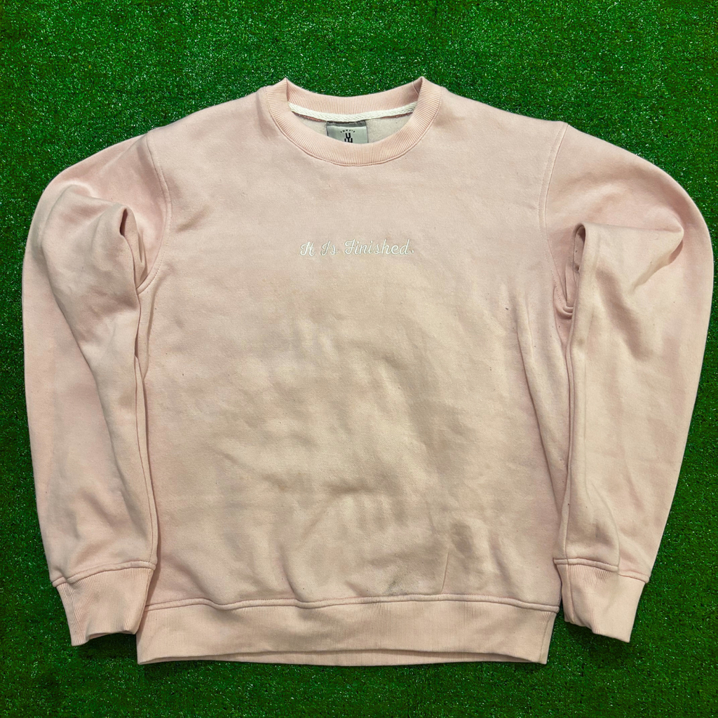 Jesus Always Wins Crewneck Sweatshirt (Pink)