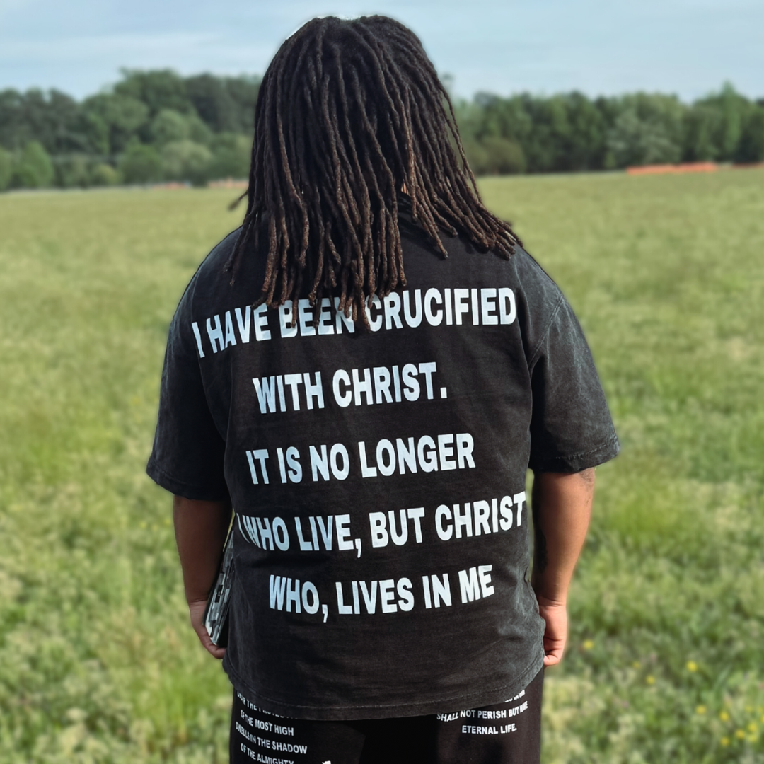 "Living For Jesus" Oversized T Shirt (Black)